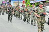 Paramilitary force marches in city ahead of elections